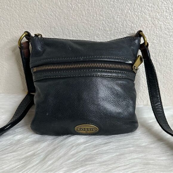 Fossil Black Leather Crossbody Bag - Picture 4 of 13